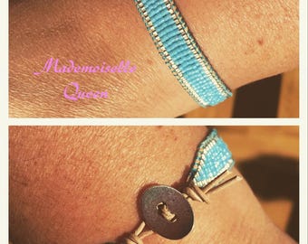 IZAR miyukis silver and turquoise wrap bracelet