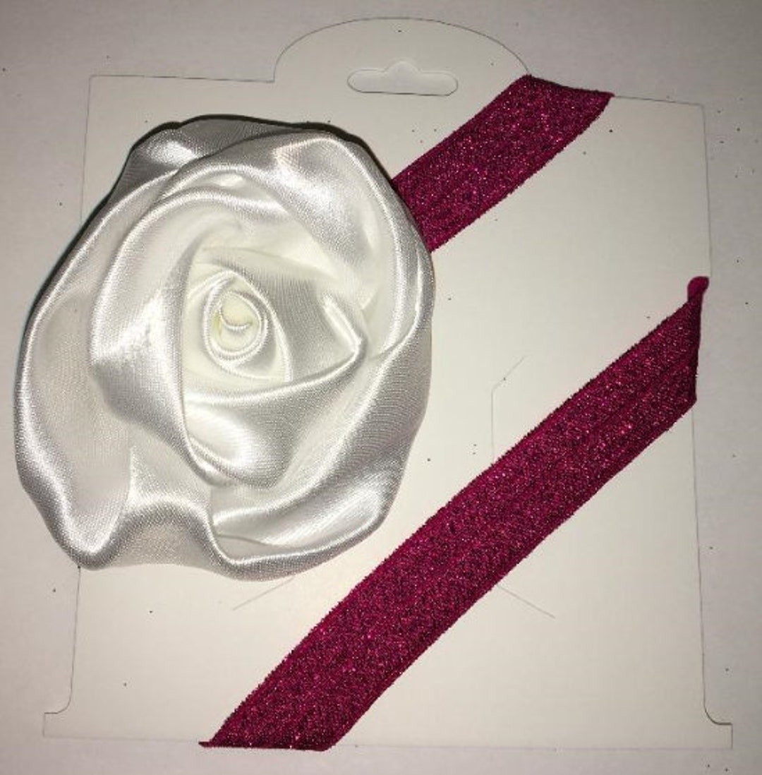 New! Pink & White Flower Pearl Sparkling Crystal Twist Fabric Headband Amazon.com : Headbands for Women, Non Slip Flower & Pearl  main image 4