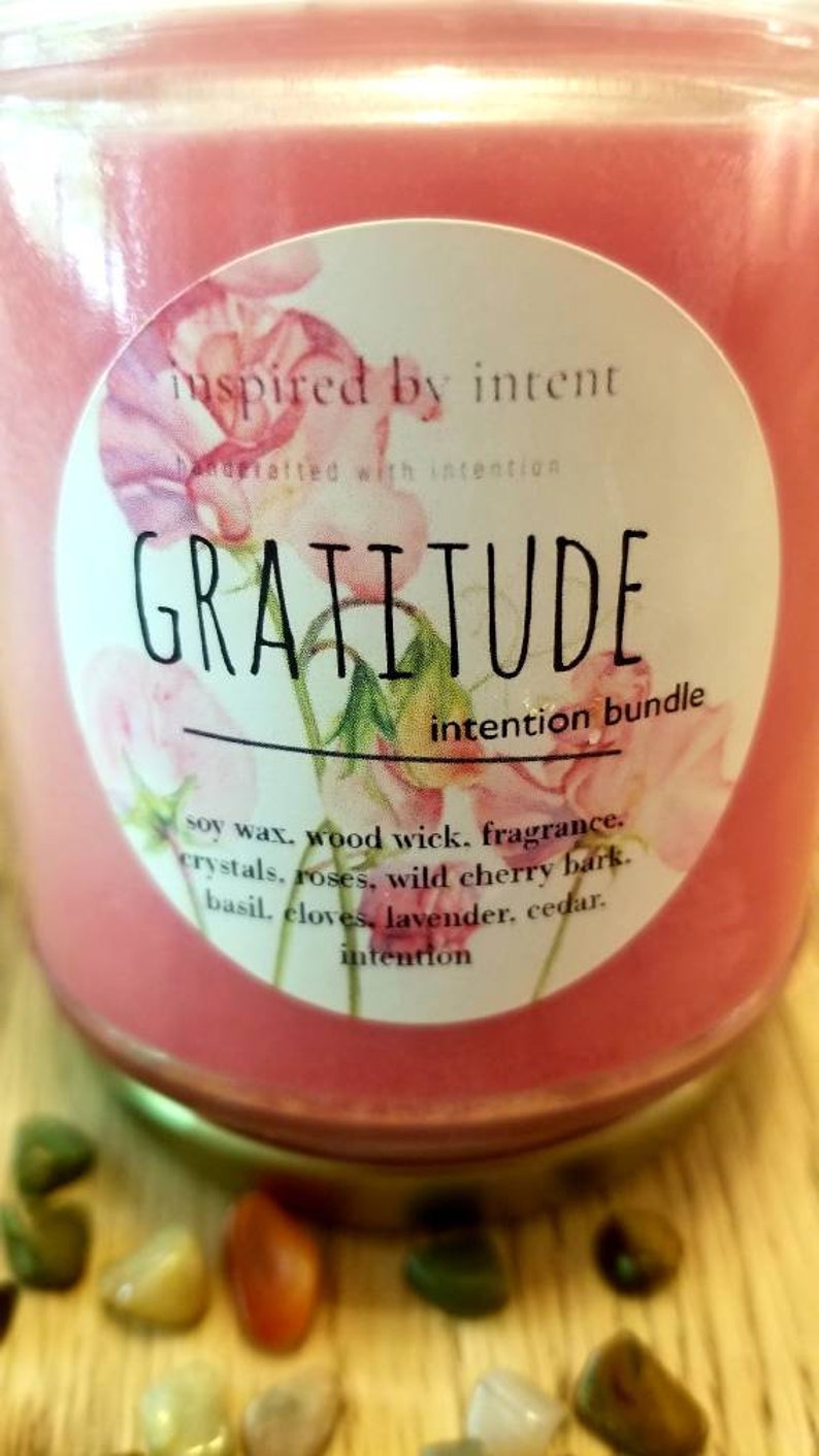Intention Candle Intentional Living Candle Intentions Boho Candle Gratitude Candle Herbal Candle Soy Wax Candle Thank You