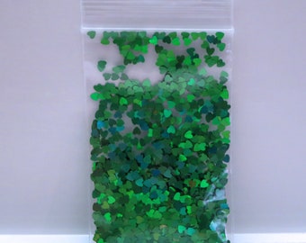 Green Heart Glitter Etsy