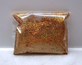 Extra Fine Laser Holographic Gold Glitter | Holo Gold | 0.4 MM | Solvent Resistant | Nail Polish | Resin Jewelry | Tumbler | Slime | Crafts