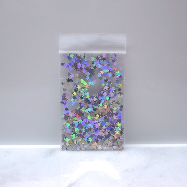 Laser Holographic Silver Dinosaur FEET Glitter | Holo | Solvent Resistant | Slime Charm | Nail Art | Resin Jewelry | Shoes | Bags | Tumbler