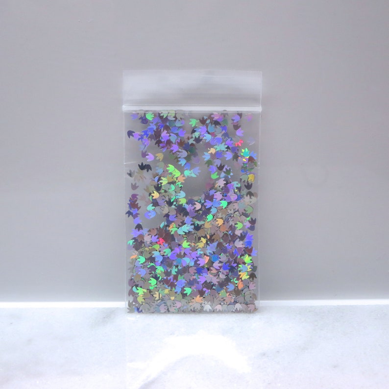 Laser Holographic Silver Dinosaur FEET Glitter Holo Solvent Resistant Slime Charm Nail Art Resin Jewelry Shoes Bags Tumbler image 1