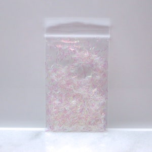 Iridescent Clear Rainbow TINSEL Glitter | 0.3mm x 3mm | Opal | Light | Pink | Blue | Green | Slime | Nail Art | Resin Jewelry | Tumbler