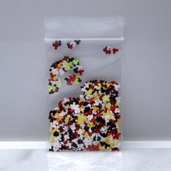 Red, White, Yellow & Black MICKEY MOUSE Glitter | Classic Mickey | Mickey Head | Slime | Nail Art | Resin Jewelry | Tumbler