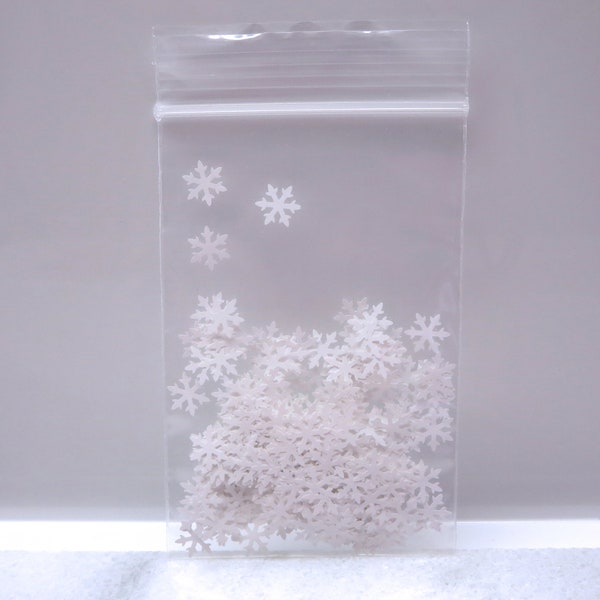 BIG White Snowflake Shape Glitter | 9MM | White | Solvent Resistant | Tumbler | Slime | Nail Art | Resin Jewelry | Winter | Christmas