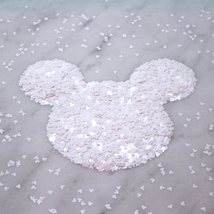 White MICKEY MOUSE Glitter | Mouse Head | White Mouse | Solvent Resistant | Slime Charms | Nail Art | Resin Jewelry | Tumbler | Craft