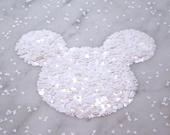 White MICKEY MOUSE Glitter | Mouse Head | White Mouse | Solvent Resistant | Slime Charms | Nail Art | Resin Jewelry | Tumbler | Craft