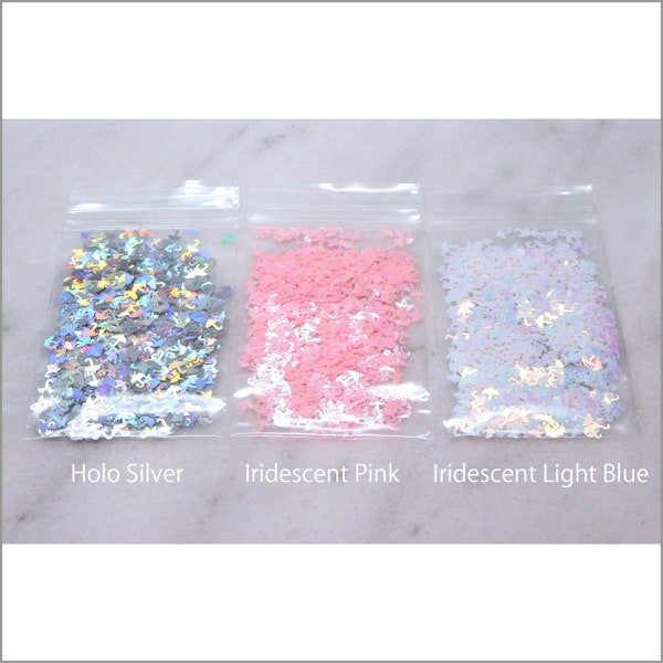 3-Bag UMBRELLA Glitter Sample And Bundle Pack | 1/2 tsp to 1/2 oz in Each Bag | Holo Silver| Iridescent | Pink | Blue | Tumbler | Resin Art