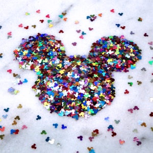 Laser Holographic Mixed Color MICKEY MOUSE Glitter | Exclusive Mix | Holo | 18 Colors | Slime | Nail Art | Resin Jewelry | Tumbler |Craft
