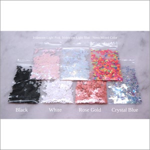 7-Bag MICKEY MOUSE Glitter Sample Pack I | Mouse Head | Iridescent | Neon |  Mixed Colors | White | Black | Pink | Blue | Rose Gold