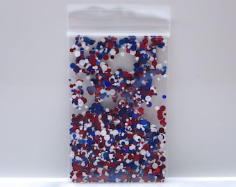 Red White Blue Mixed D•O•T Glitter | 1 MM | 2 MM | 3 MM | Red | White | Deep Blue | Light Blue | Nail | Tumbler | Resin Jewelry |4th of July