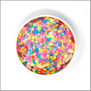 Neon Mixed Color D•O•T Glitter | Circle | 1 MM | 2 MM | 3 MM | Unique Mix | Solvent Resistant | Slime Art | Nail Art | Tumbler | Craft