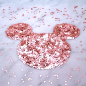Rose Gold Mickey Glitter | Mickey Head | Pearlescent | Rose | Gold | Slime Charms | Nail Art | Resin Jewelry | Tumbler | Crafts