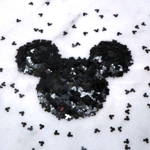 Pure Black MICKEY MOUSE Glitter | Mouse Head | Black Mouse | Nail Art | Resin Jewelry | Tumbler | Craft