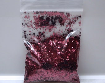 3-in-1 Small Chunky Mix | Metallic Burgundy | 0.4 MM | 1MM | 2MM | Non- Holo | Maroon Glitter | Tumbler | Nail Art | Resin Jewelry | Slime