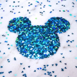 Laser Holographic Sapphire Blue MOUSE Glitter | Mouse Head | Laser | Solvent Resistant | Slime Charms | Nail Art | Resin Jewelry | Craft