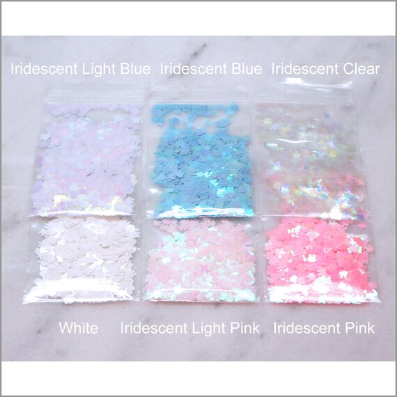 6-Bag Bunny Glitter Sample Pack III | Rabbit | 4x4 MM | White | Iridescent | White | Pink | Blue | Tumbler | Nail Art | Craft | Easter