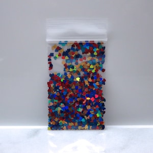 Holographic Autism HEART Glitter | Holo | 4 Autism Colors | Solvent Resistant | Slime | Nail Art | Resin Jewelry | Bags | Tumbler | Crafts