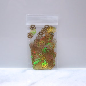 Holographic Gold Puppy Paw Glitter | Holo | 2 Gold Paw to Choose | Dog Paws | Paw Prints | Slime | Resin Jewelry | Shoes | Tumbler | Craft