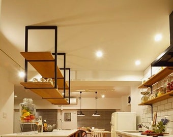 Floating Ceiling Bracket Hanging Shelf Etsy