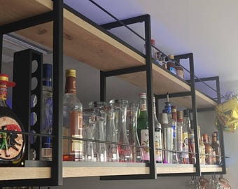 4 steel frames, Ceiling-Mounted Floating Shelf Brackets