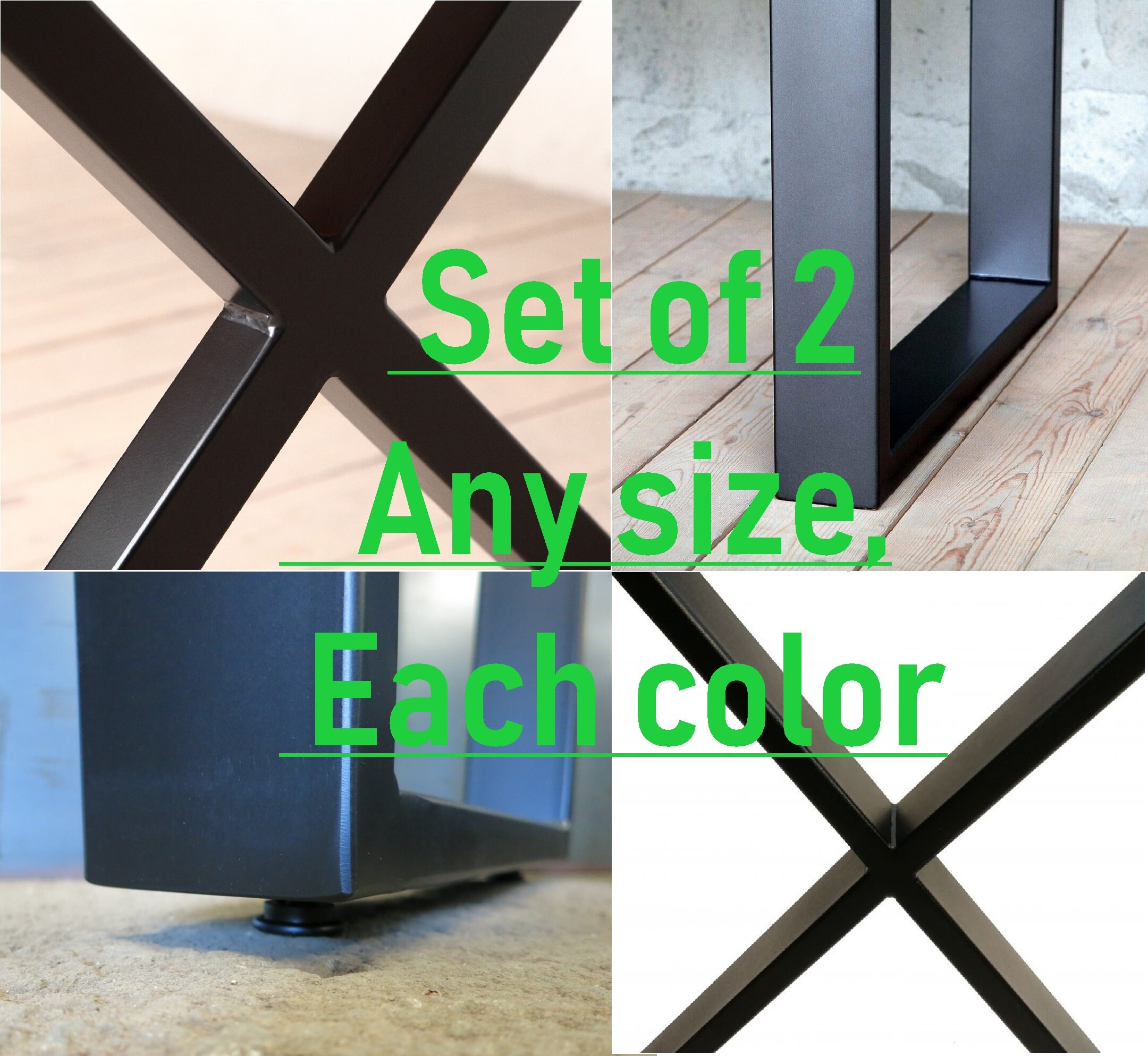 Table legs for IKEA table tops Metal Coffee Industrial Steel Etsy