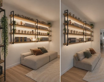 Wall-Mounted Floating Shelf Brackets, 4 steel frames, Any size to order.