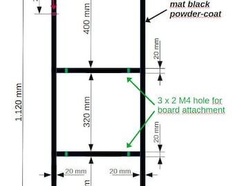 Ceiling-Mounted Floating Shelf Brackets, 4 steel frames, Any size to order.