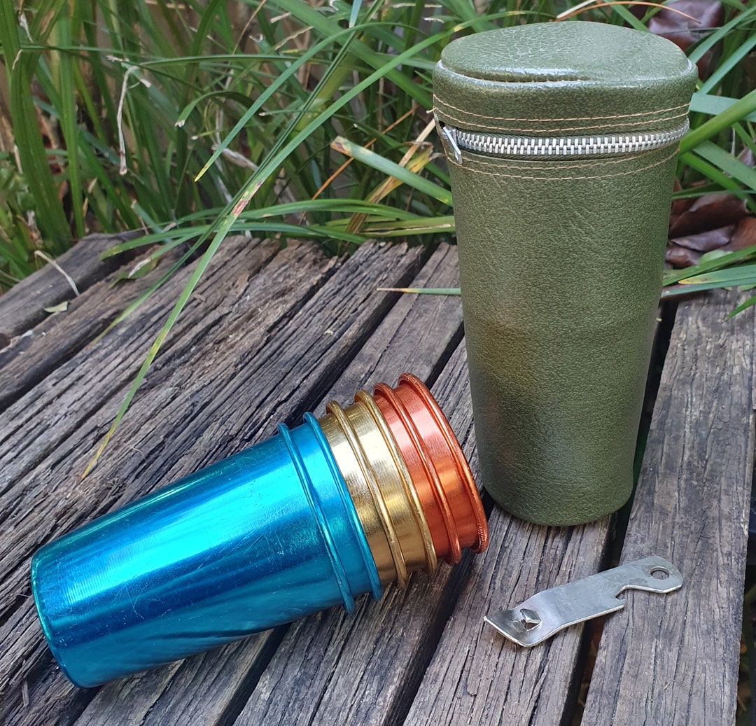Set of 6 Anodised Mid Century Aluminium Cups.travel Cups.retro Etsy