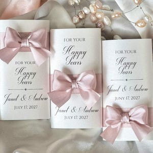 Gepersonaliseerde tissueverpakkingen Happy Tears, huwelijksbedankjes voor gasten, gastgeschenken, roségoud