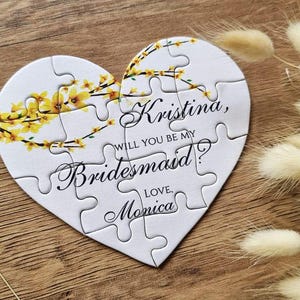 Proposal Puzzle Heart, Personalized Puzzle Heart, Bridesmaid Proposal, Will You be my Bridesmaid, Wedding Proposal, Maid of Honor