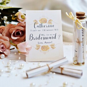 Will You Be My Bridesmaid, Message in a Bottle Proposal, Wedding Favors, Custom Personalized Bridal Party Message in a Bottle Proposal