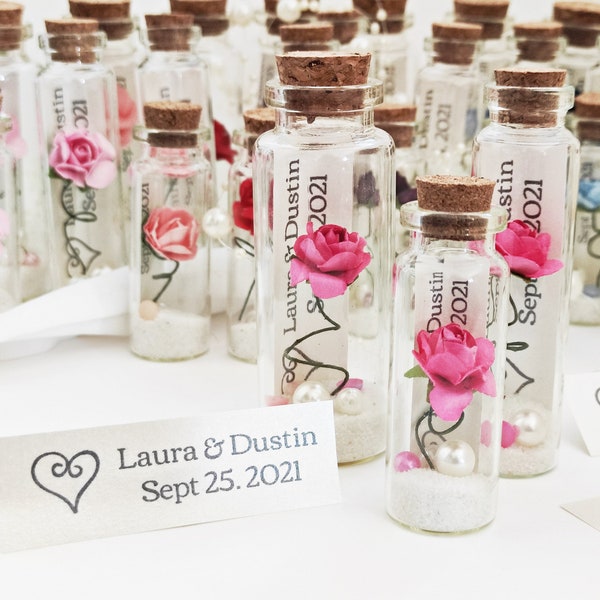 Message in a Bottle, Wedding Favors, Wedding Favours For Guest, Bridal Shower Favours, Sand Bottle, Pesonalized Tag, Size S, M, L