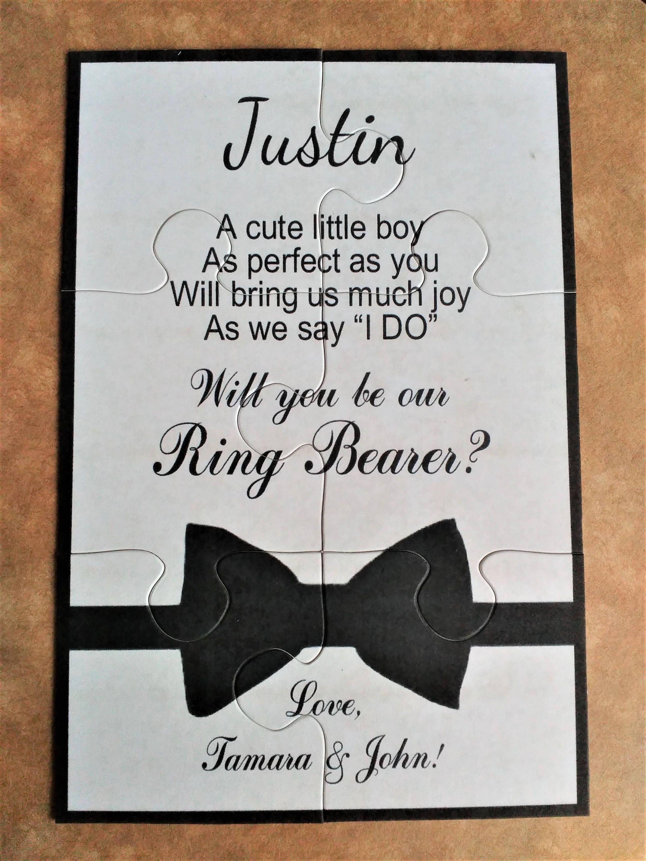 Ring Bearer Proposal Card Personalized Ring Bearer Proposal Etsy