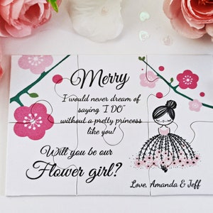 Flower Girl Proposal Puzzle, Will you be my Flower girl, Wedding Favors, Personalized Flower Girl Propsal card, Puzzle proposal