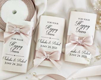 Wedding Favors for Guests "Rose Gold" Tissues paper, Elegant Personalized Wedding Tissues, Wedding Favours for Happy Tears, Wedding gift