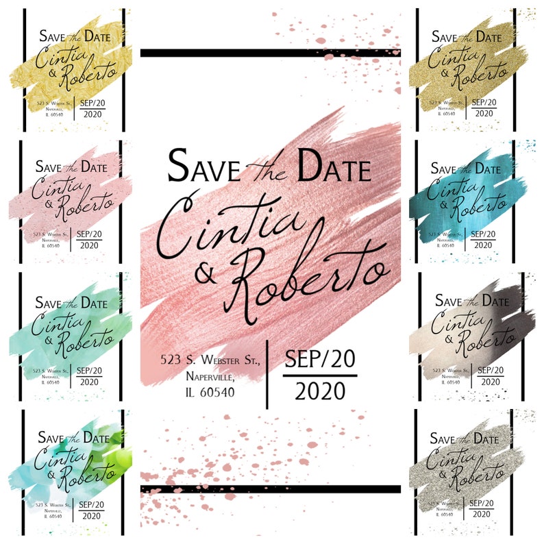 Save the Date Cards Modern Art Simple Save the Date Postcard /& Envelope Save the Date Wedding Announcement Calligraphy Save the Date Pack
