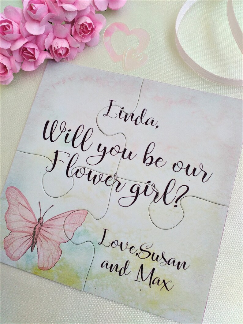 Flower Girl Proposal Puzzle Personalized Invitation Flower Etsy
