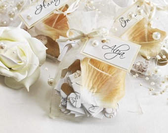 Ivory Organza Bags Set of 10, 9x12cm, Wedding Favors for Guests, Gift Bags, Personalized