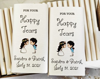 Cute Wedding Favors for guests, Wedding Tissues Pack For Happy Tears, Wedding Favours,  Personalized Wedding Tissues