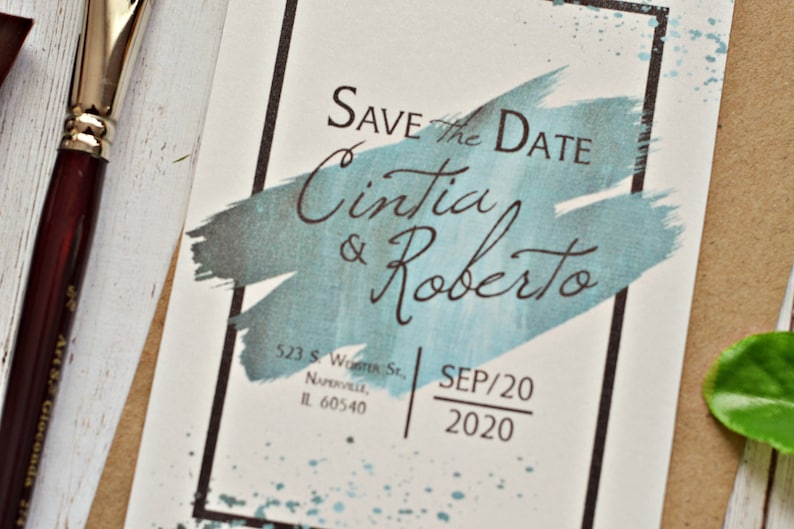 Save the Date Cards Modern Art Simple Save the Date Postcard /& Envelope Save the Date Wedding Announcement Calligraphy Save the Date Pack
