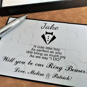 Proposition de porteur d'anneau, Cartes personnalisées casse-tête, Serez-vous mon porteur d'anneau, Serez-vous mon garçon de page, Cadeaux de mariage, Cadeau de mariage