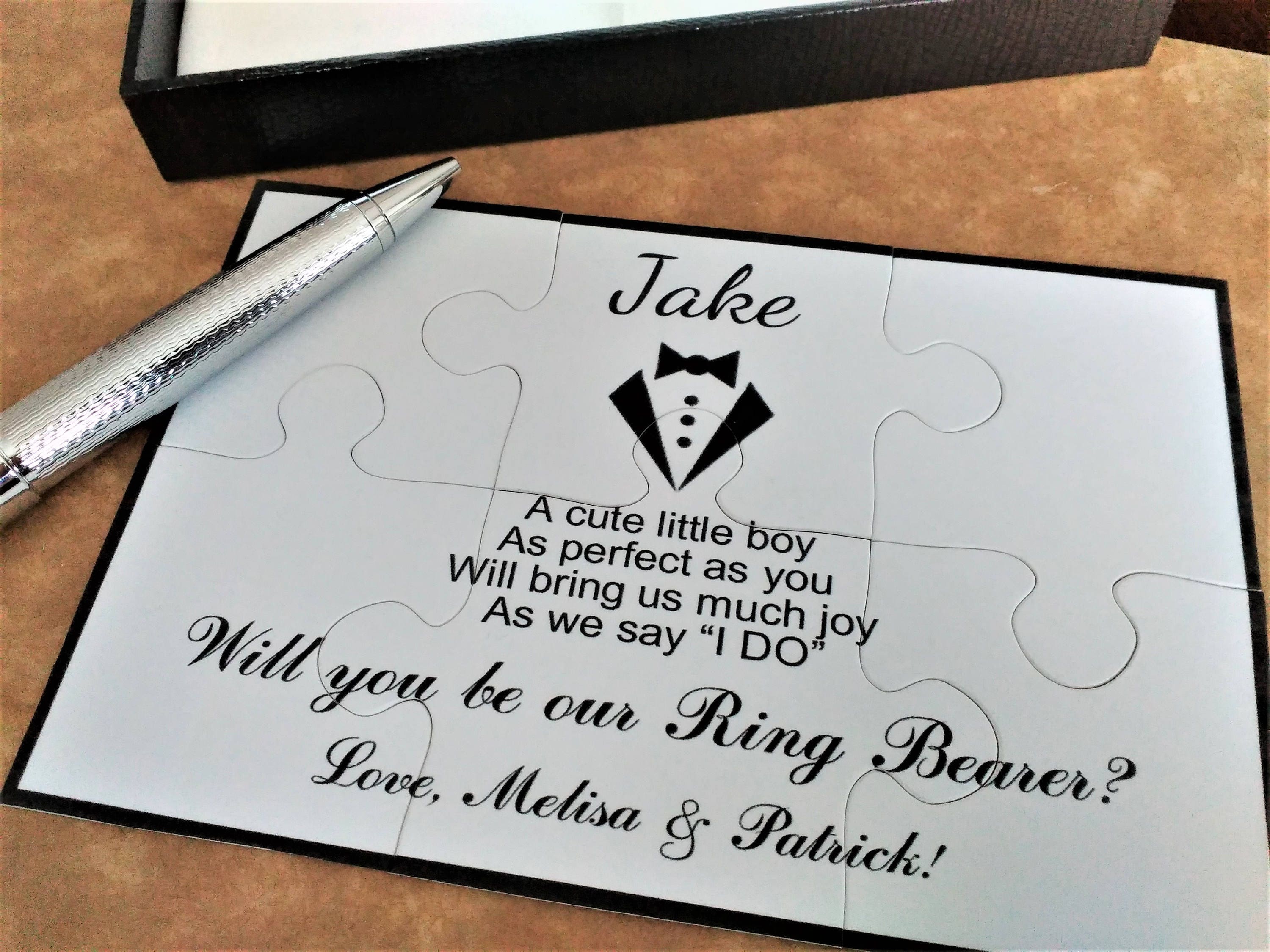 Ring Bearer Proposal Custom Personalized Card Puzzle Will Etsy