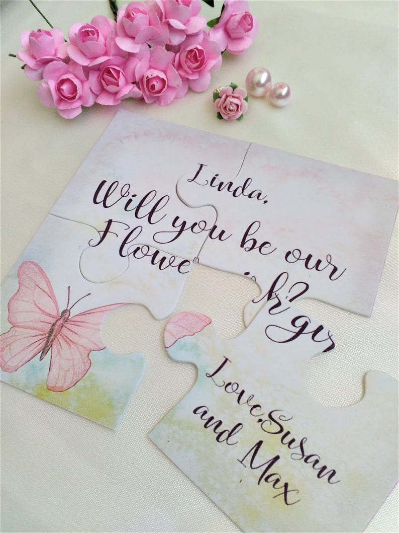 Flower Girl Proposal Puzzle Personalized Invitation Flower Etsy
