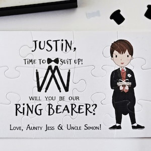 Will you be my Ring Bearer, Ring Bearer proposal, Page boy proposal, Personalized Proposal card puzzle, Wedding favors, Wedding gift