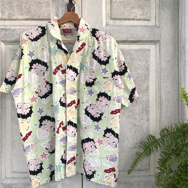 Rarely Vintage Betty Boop Fullprint Hawaii shirt