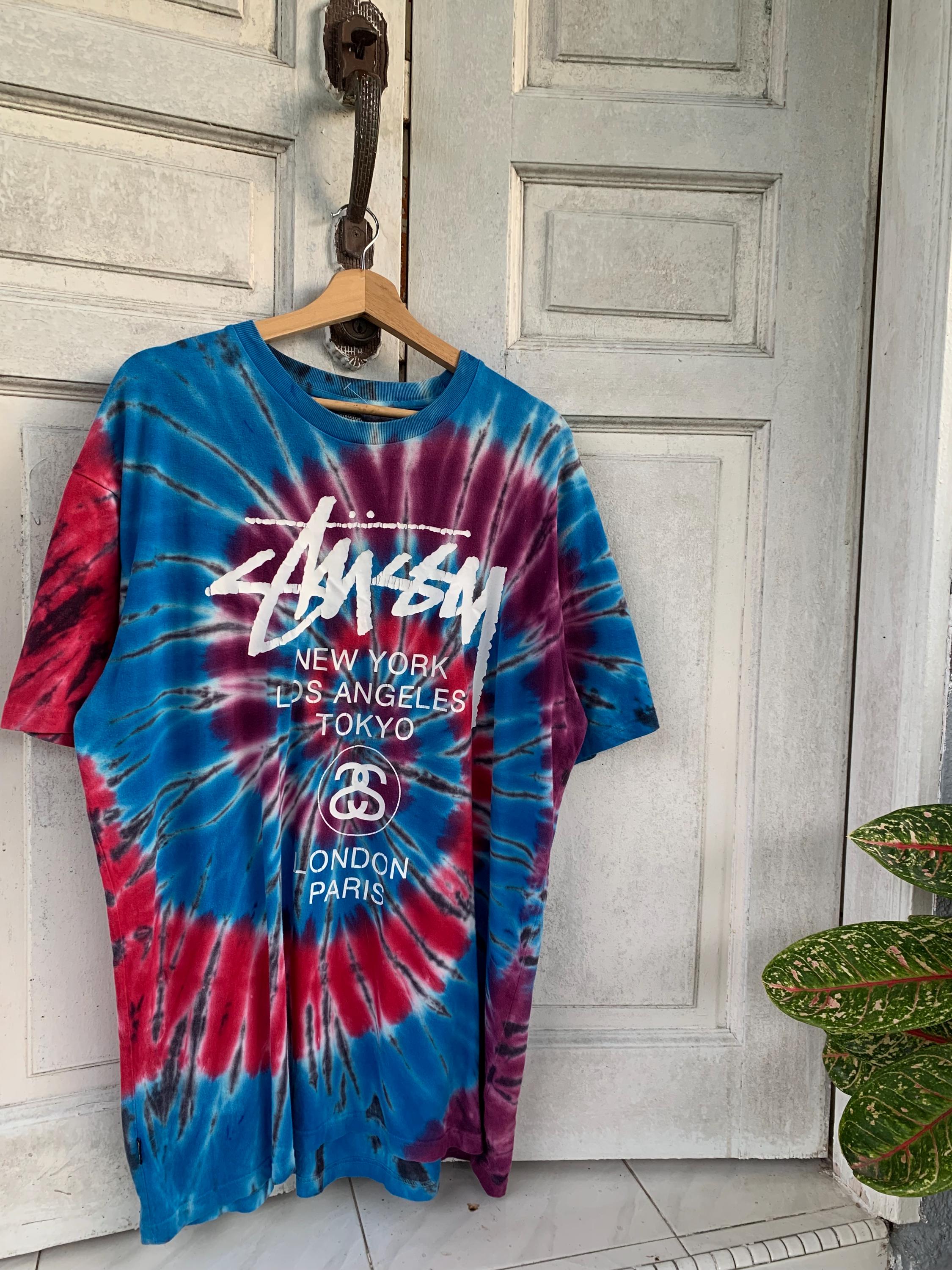 Stussy World Tour Tie Dye - Etsy Stussy World Tour Tie Dye - Etsy