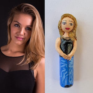 Personalized portrait figurine from photo measuring 6 cm