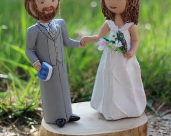 Cake topper figurines 11 cm wedding pegdoll portrait dolls personalized effigy